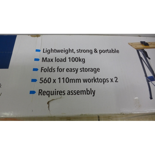 5006 - A Silverline 100kg capacity portable workbench, boxed, unused