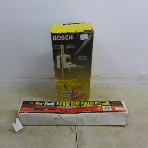 5011A - An Am-Tech 9 piece dent puller set and a Bosch S2 drill stand