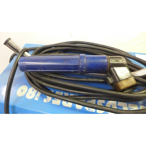 5014 - An electric Weldspares 180 welding machine and rods, brushes, gloves and mask etc.