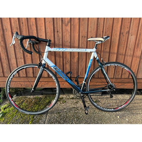 8155 - A Decathlon Competition part carbon road racer bike with Fulcrum wheels and Campagnolo gear set  * P... 