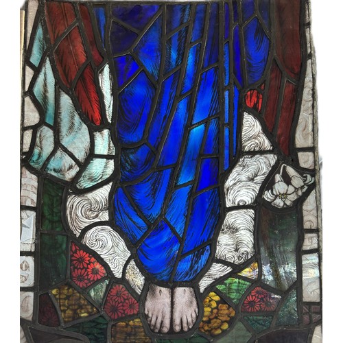 9010 - An Ecclesiastical leaded stained glass panel, depicting Jesus Christ, 50 x 70cms