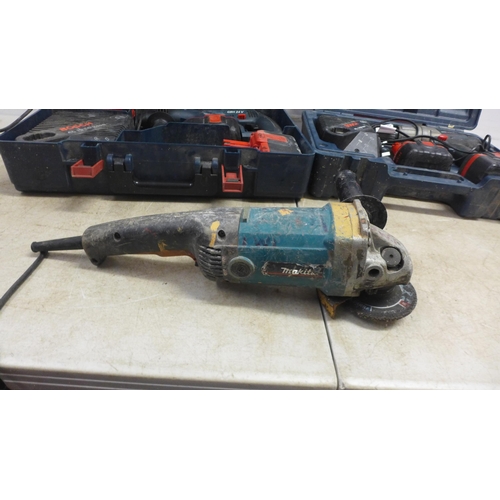 5041 - 3 power tools including a Makita 9015B, 110V angle grinder, a Bosch GSB 14.4 VE-2, 14.4V cordless dr... 