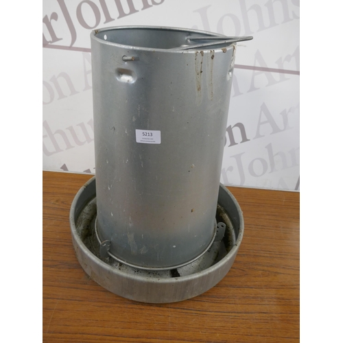 5213 - Two galvanised chicken feeders