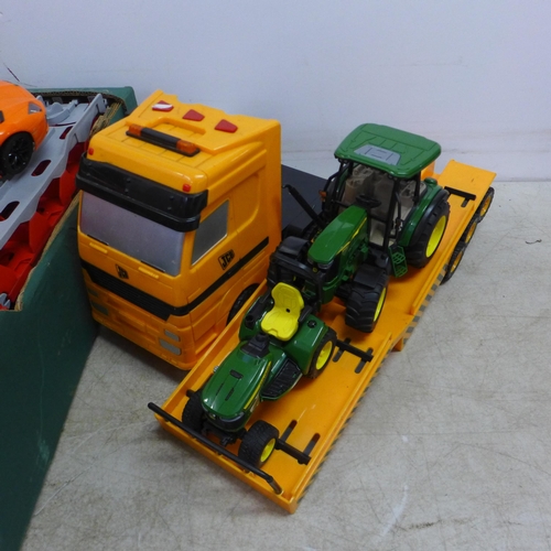 5044 - A large collection of assorted toy cars and action figures