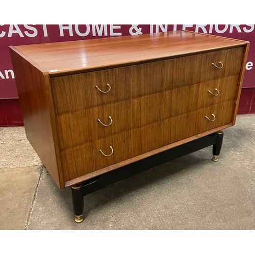 50 - A G-Plan Librenza tola wood and black chest of drawers