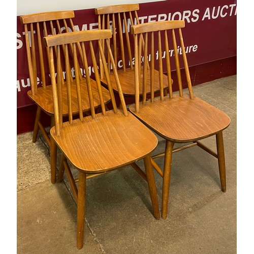 63 - A set of four Scandinavian beech kitchen chairs