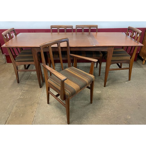 65 - A Younger Volnay afromosia dining table and a set of five chairs, designed by John Herbert