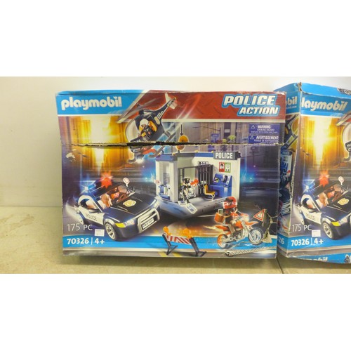 5042A - Two Playmobil police action sets - incomplete (70326)