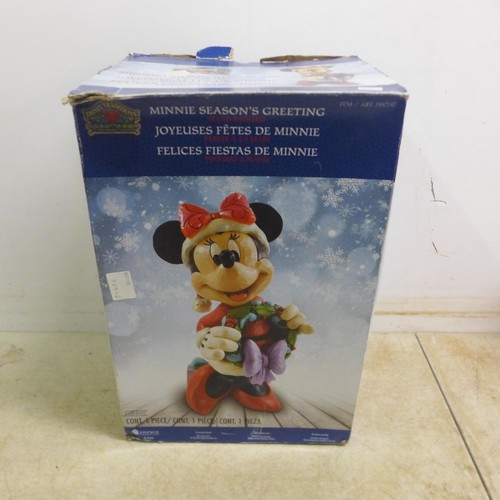 5048G - Two Disney Minnie season's greetings statues, one with box (Damaged)