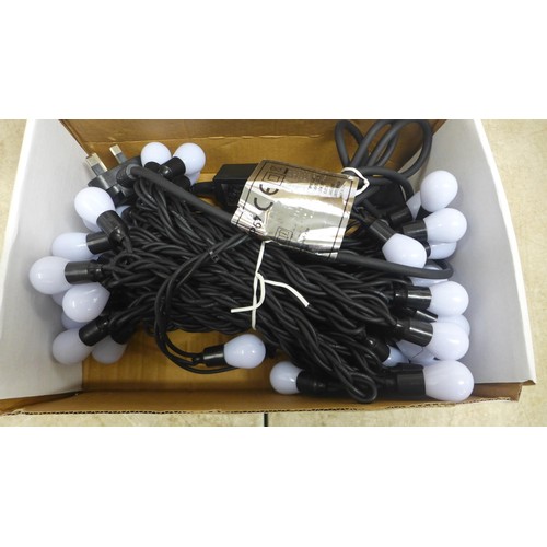 5048H - A quantity of Ice White LED large bulb string lights in box