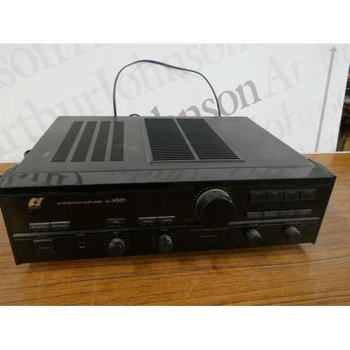 5083 - A Yamaha KX-360 Natural Sound Stereo cassette deck and a Sansui AU-X501 integrated amplifier