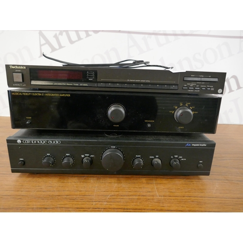 5087 - A quantity of hi-fi equipment including Technics ST-600L, a Music Fidelity Elektra E1 integrated amp... 