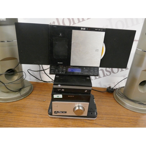 5090 - Miscellaneous electrical DVD amps, sound bar, speakers, CD players, satellite dishes (Sony brands ha... 