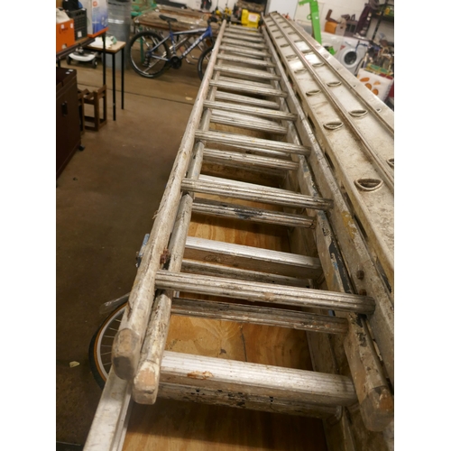 5241 - 2 metal step ladders - a double 14 rung and a double 13 rung