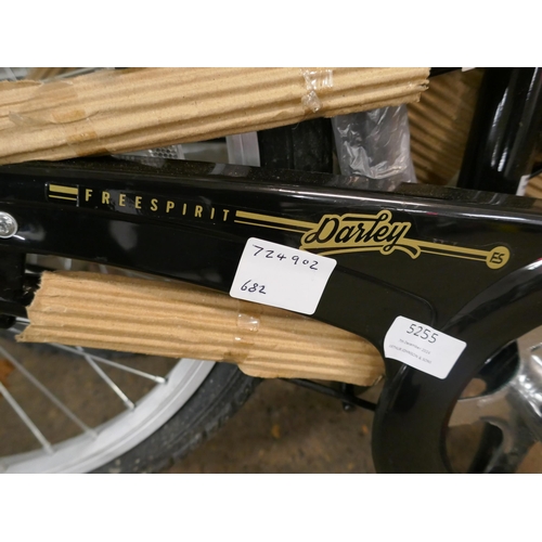 5255 - A Free Spirit Darley black unisex folding city bike, 6 speed, 20