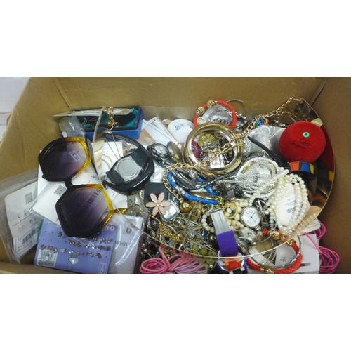 5066 - A quantity of assorted costume jewellery and wristwatches