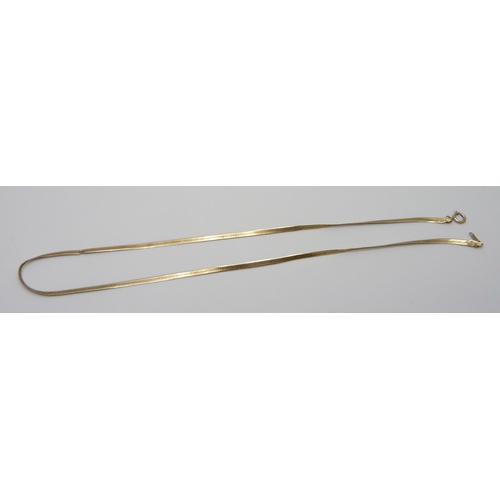 7016 - A 9ct gold necklace, 2.6g, a/f