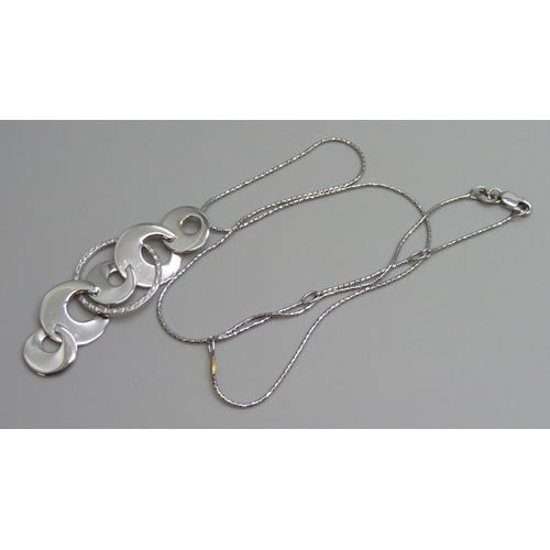 7077 - An Italian Recarlo Gioielli 18ct white gold and diamond necklace, boxed with paperwork, 10g, chain 4... 