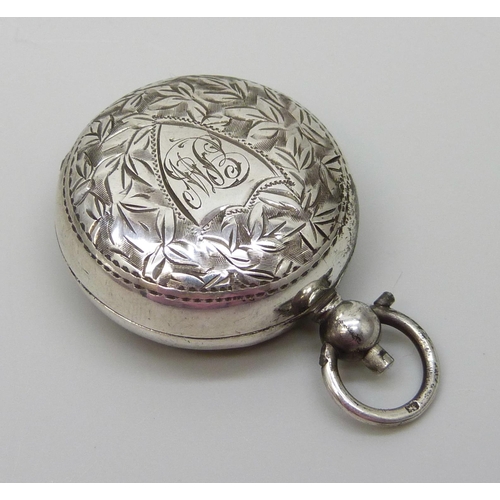 7101 - An engraved silver sovereign case, Birmingham 1913