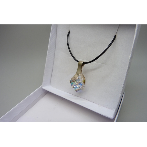 7129 - A silver and Swarovski crystal pendant by Ostrowski, 6.3g