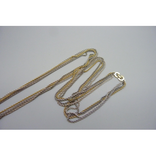 7183 - A long Christian Dior four-strand necklace, 90cm/36''