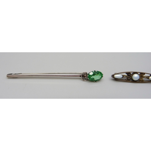 7189 - A Norwegian Marius Hammer silver and enamelled brooch, one other silver brooch and a pendant