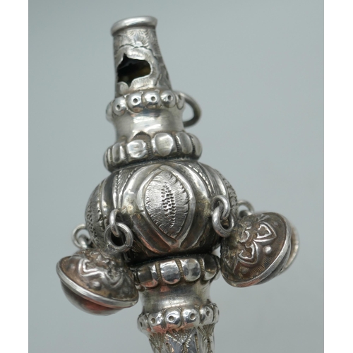 7356 - A Victorian silver rattle, Birmingham 1875