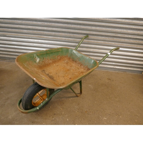 5108 - 2 wheel barrows, one metal, one plastic