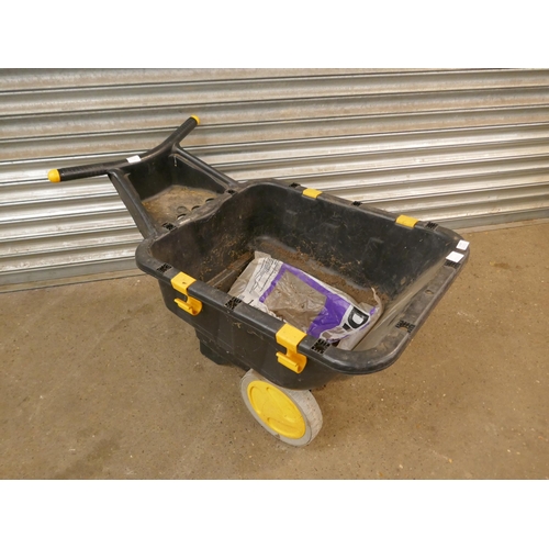 5108 - 2 wheel barrows, one metal, one plastic