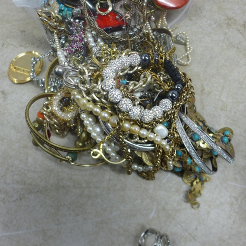 5071 - Two bags of assorted costume jewellery