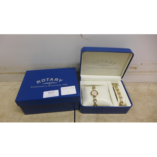 5072 - A Rotary lady's wristwatch and bracelet gift set with box and case