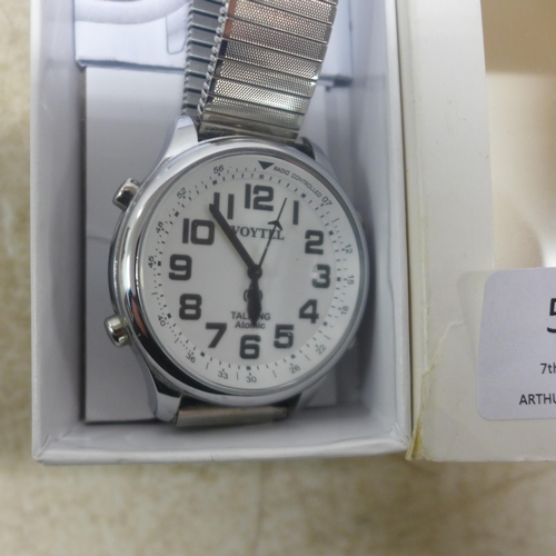 5075 - A boxed Smart Life smartwatch and a Vilosa talking alarm watch