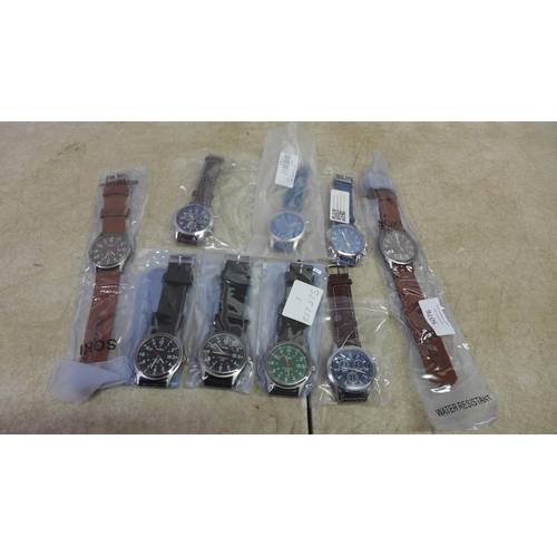 5076 - 9 assorted gentleman's wristwatches, all packaged and unused