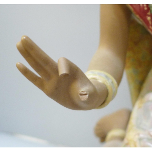 2003 - A large Lladro figure, 2069 Thai Kneeling Girl, (a/f, fingers and thumb on right hand), 44cm