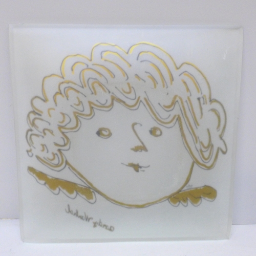 2005 - An Andy Warhol painted glass dish by Rosenthal Studio-Line, a/f chip to two corners, 29.5cm