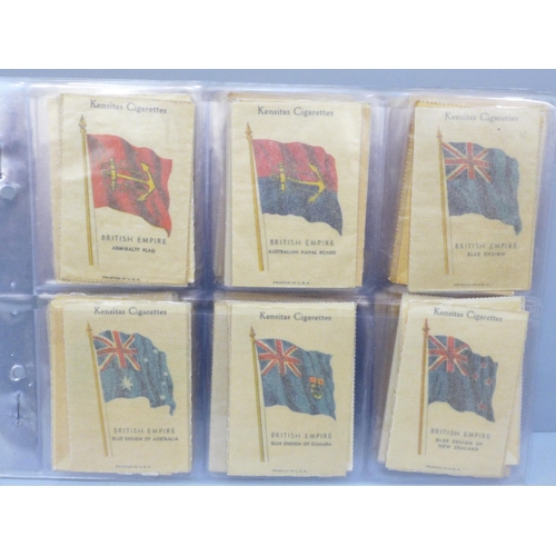 2012 - Tobacco cigarette cards; J Wix & Sons, Kensitas British Empire Flags in original transparent sleeves... 