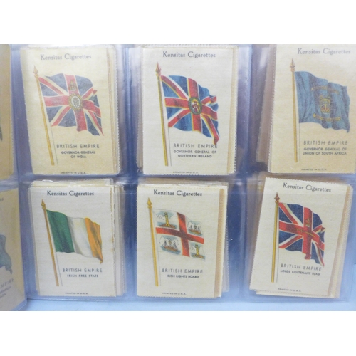 2012 - Tobacco cigarette cards; J Wix & Sons, Kensitas British Empire Flags in original transparent sleeves... 