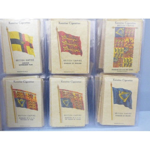 2012 - Tobacco cigarette cards; J Wix & Sons, Kensitas British Empire Flags in original transparent sleeves... 