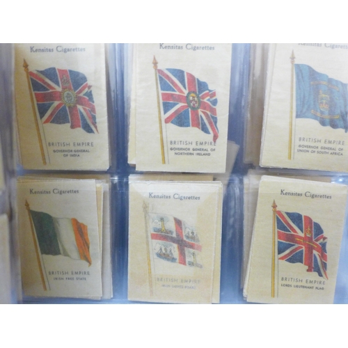 2012 - Tobacco cigarette cards; J Wix & Sons, Kensitas British Empire Flags in original transparent sleeves... 