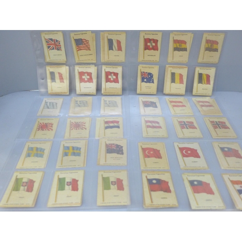 2031 - Tobacco cigarette cards; J Wix & Sons, Kensitas National Flags in original transparent sleeves, 120,... 