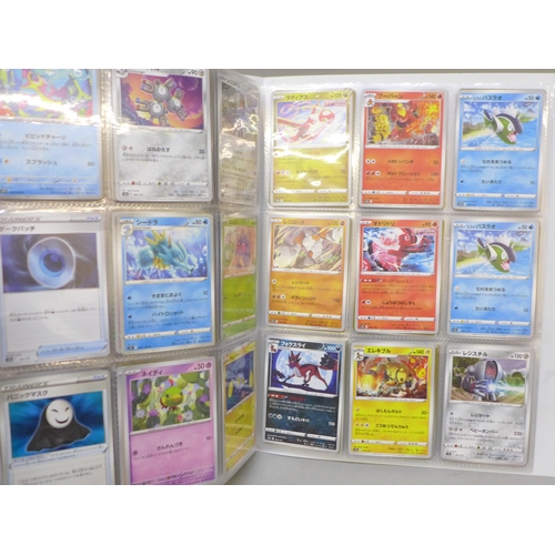 2039 - Full Pikachu binder of Japanese Pokémon cards, 324 cards, binder includes 72 holographic rare and do... 