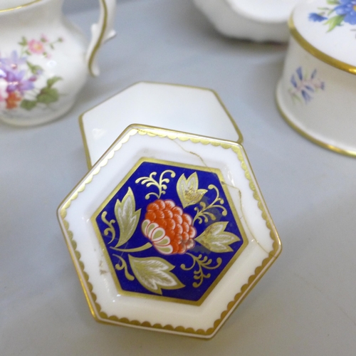 2055 - Royal Crown Derby and other decorative china, trinket pot a/f