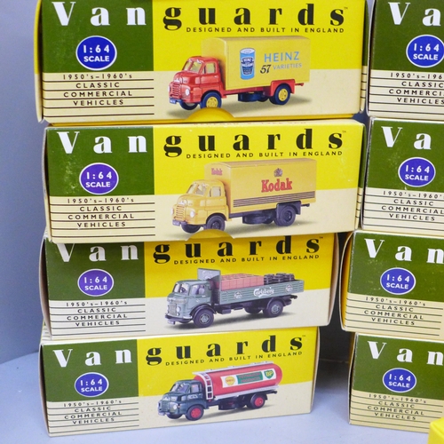 2076 - Seventeen Vanguards die-cast model vehicles, boxed