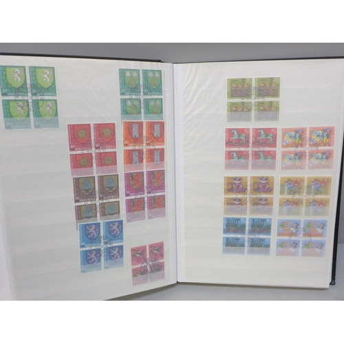 2088 - Stamps; a stockbook of fine used Switzerland stamps, mainly in blocks of four