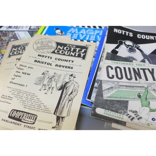 2100 - Football memorabilia; Notts County programmes with 42 different formats from 1958 onwards and includ... 