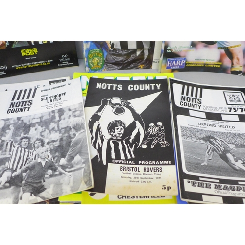 2100 - Football memorabilia; Notts County programmes with 42 different formats from 1958 onwards and includ... 