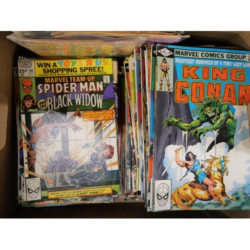 2114 - A collection of Marvel comics, approximately 180 in total, Spiderman, Conan, Daredevil, Sub-Mariner,... 