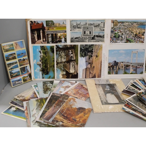 2118 - A collection of postcards dated 1960s and 1970s, an album and loose and match boxes from The Channel... 