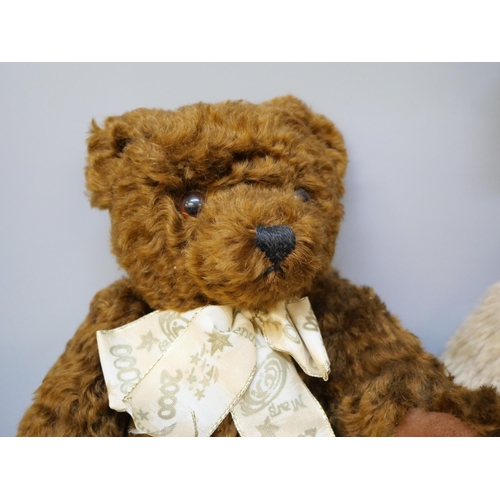 2133 - A pair of Harrods Christmas collectable bears; 2000 (129/2000) and Millennium