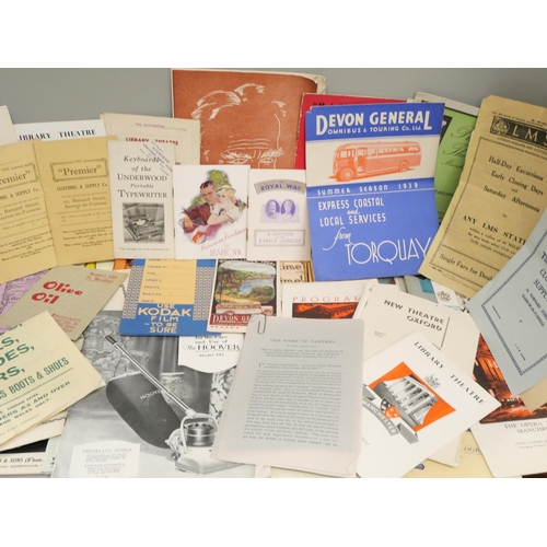 2135 - 1930s and later Theatre programmes, notices, etc., and a small collection of World War II concert pa... 